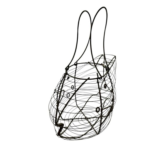 Metal Wired Fish Egg Basket: Farmhouse, Rustic, Beach House Decor 1980’s - Picture 2 of 3